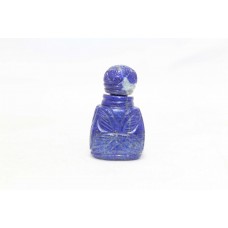 Handmade Snuff Perfume Bottle Natural Blue Lapis Lazuli Stone Hand Engrave LP10